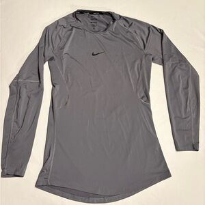 Men’s Nike Pro Dri-Fit Tight Fit Compression Long Sleeved Gray Tee - Size Med.